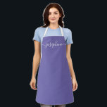 Personalized elegant script name violet adult apron<br><div class="desc">Elevate your next event, whether it's a botanical succulent workshop or a cooking class, with the Personalized Elegant Script Name Violet Adult Apron. These stunning aprons in a beautiful shade of purple (violet) will leave a lasting impression on your guests and make them feel truly special. The highlight of these...</div>