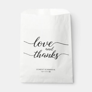 Personalized elegant script wedding Love and thank Favour Bag