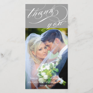 Personalized Elegant Script Wedding Thank You Card