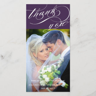 Personalized Elegant Script Wedding Thank You Card