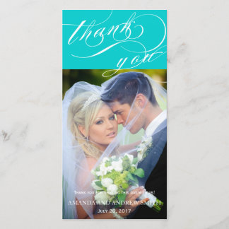 Personalized Elegant Script Wedding Thank You Card