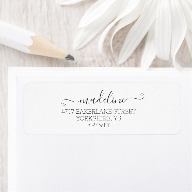 Personalized Elegant Script White Name Address  (Insitu)