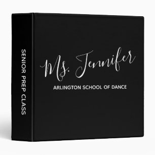 Personalized Elegant Scripted Dance Teacher Binder