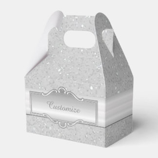 Personalized Elegant Silver Sparkle Gable Box