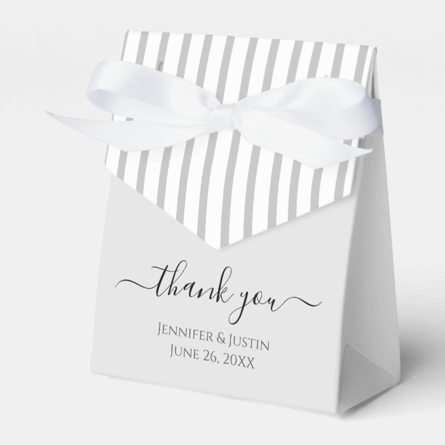 Personalized Elegant Silver White Mini Favour Box (Front Side)