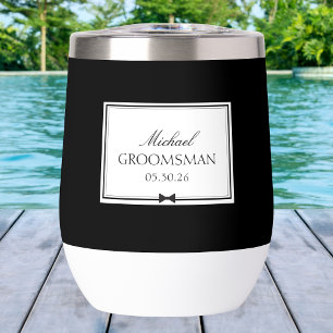 Personalized Elegant Simple Bowtie Groomsman