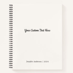 Personalized Elegant Simple Soapstone Solid Colour Notebook