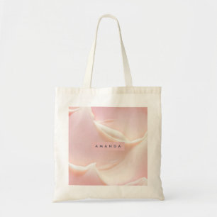 Personalized Elegant Soft Blush Satin Abstract Tote Bag