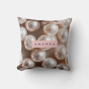 Personalized Elegant Soft Pearl Chic Style Throw Pillow