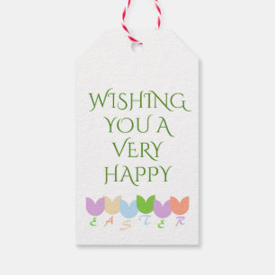 Personalized Elegant Spring Tulips, Easter Wishes Gift Tags