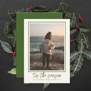 Personalized Elegant Stylish Cute Green Christmas  Holiday Card