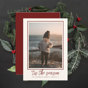 Personalized Elegant Stylish Dark Red Christmas  Holiday Card