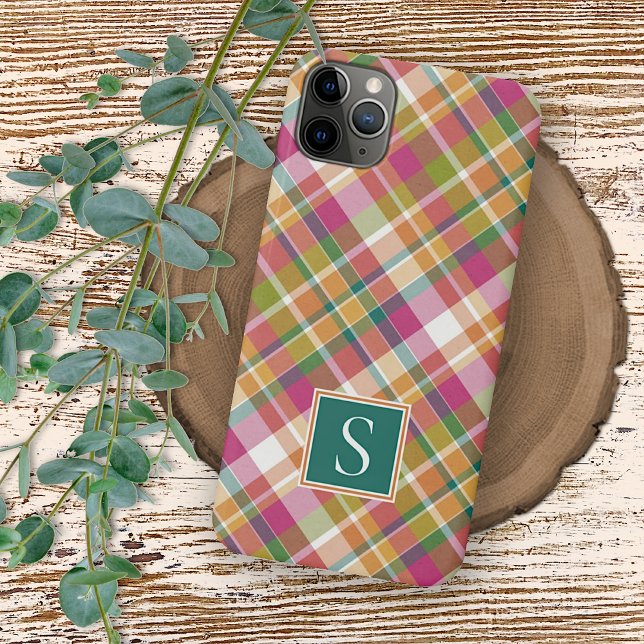 Personalized Elegant Summer Plaid Pattern iPhone Case (Creator Uploaded)