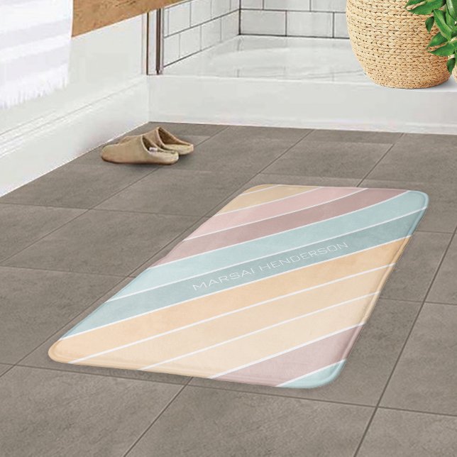 Personalized Elegant Summer Vibe Creamy Colours  Bath Mat (Creator Uploaded)