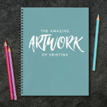 Personalized Elegant Teal Sketchbook Notebook<br><div class="desc">A beautiful teal and white personalized 8.5 x 11 sketchbook. The words, "The Fabulous sketches of" in a hand drawn font personalized with your name below. Customize the sketchbook with the name of your choice to make someone feel extra special. Makes a fun gift for birthdays or for Christmas. Comes...</div>