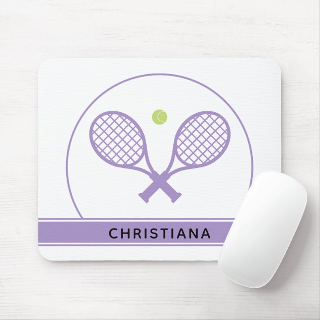 Personalized Elegant Tennis Racket and Ball Cute Mouse Pad (With Mouse)
