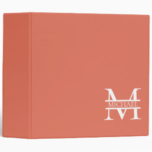 Personalized Elegant Terracotta Monogram and Name Binder