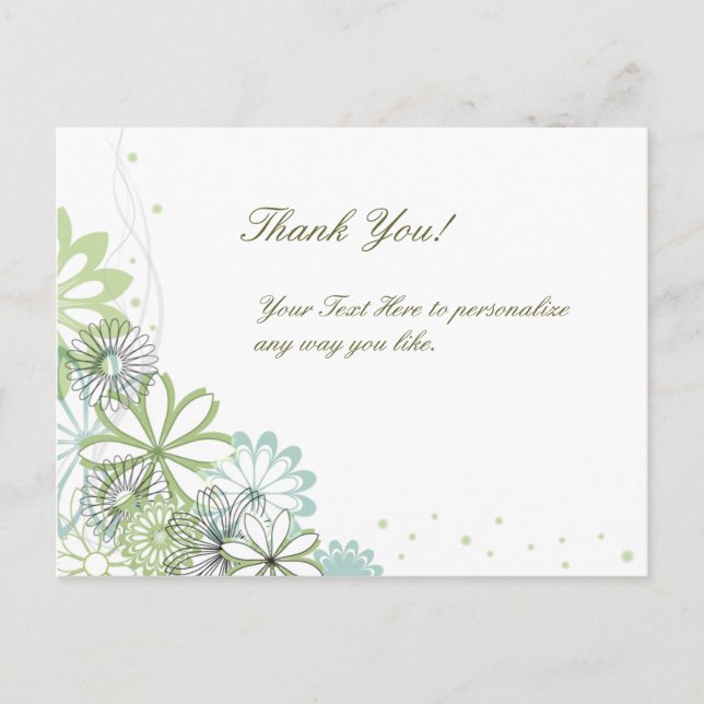 Personalized Elegant Thank You Postcard (Front)