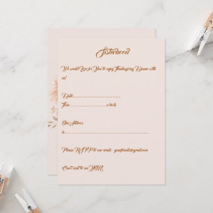 Personalized Elegant Thanksgiving Entertaining Invitation