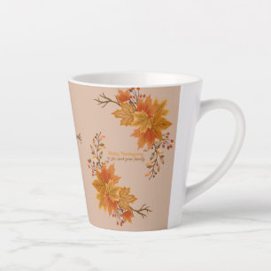 Personalized Elegant Thanksgiving Entertaining Latte Mug