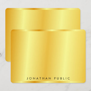 Personalized Elegant Trendy Gold Metallic Look Card