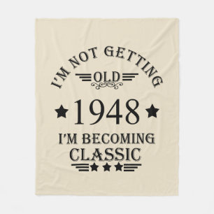 Personalized elegant vintage 75th birthday fleece blanket