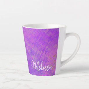 Personalized Elegant Violet Marbled Art Latte Mug