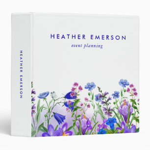 Personalized Elegant Watercolor Floral  Binder