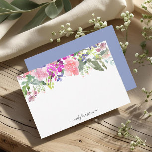 Personalized Elegant Watercolor Floral Note Card