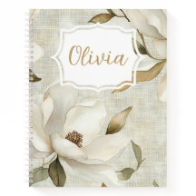 Personalized Elegant Watercolor Magnolias