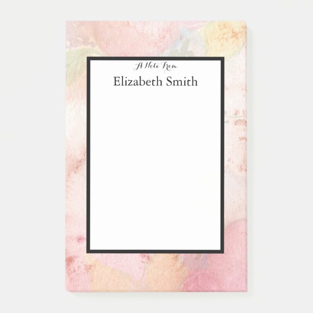 Personalized Elegant Watercolor Post-it Notes (Front)