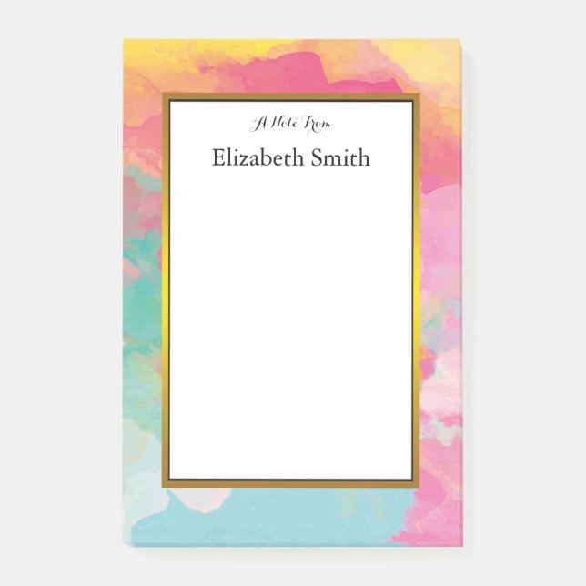 Personalized Elegant Watercolor Post-it Notes (Front)