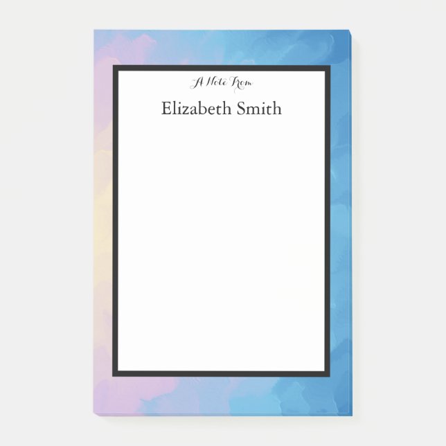 Personalized Elegant Watercolor Post-it Notes (Front)