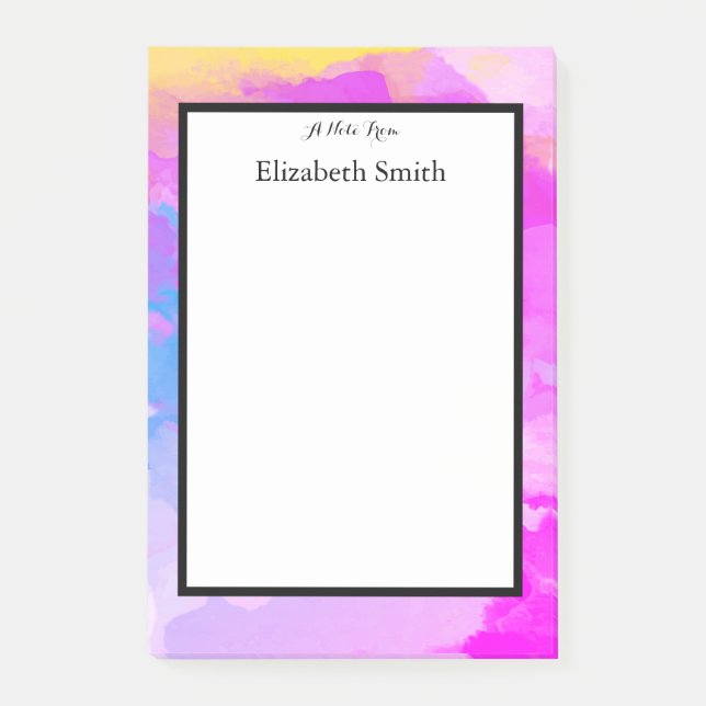 Personalized Elegant Watercolor Post-it Notes (Front)