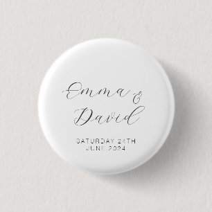 Personalized Elegant Wedding 1 Inch Round Button