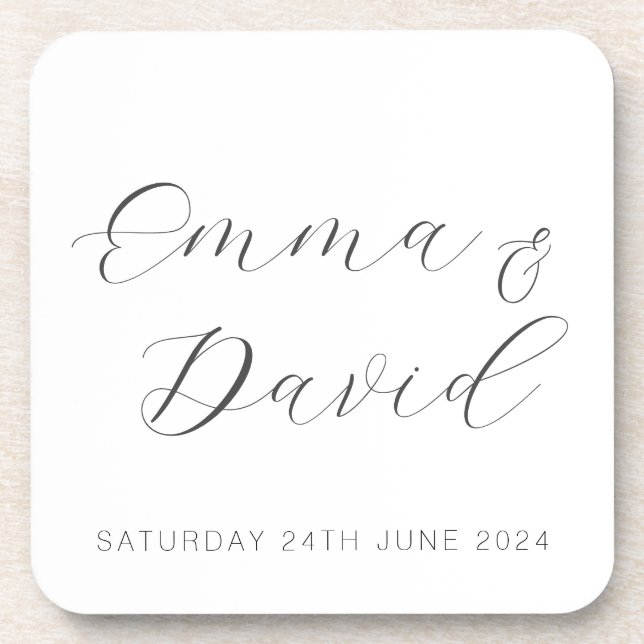Personalized Elegant Wedding Coaster (Front)
