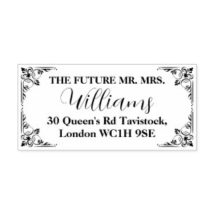 Personalized Elegant Wedding Engagement gift Rubber Stamp