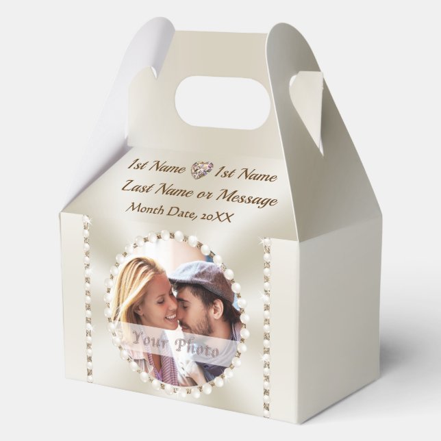 Personalized, Elegant Wedding Favor Boxes, PHOTO Box (Front)