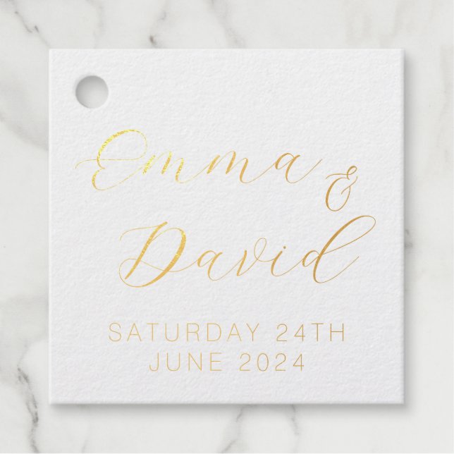 Personalized Elegant Wedding Favour Tags (Front)