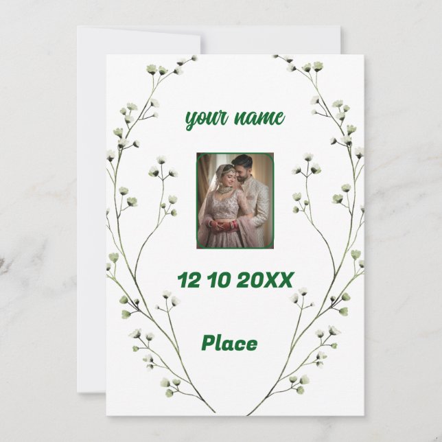 Personalized Elegant Wedding Invitation  (Front)