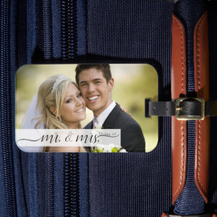 Personalized Elegant Wedding Luggage Tag
