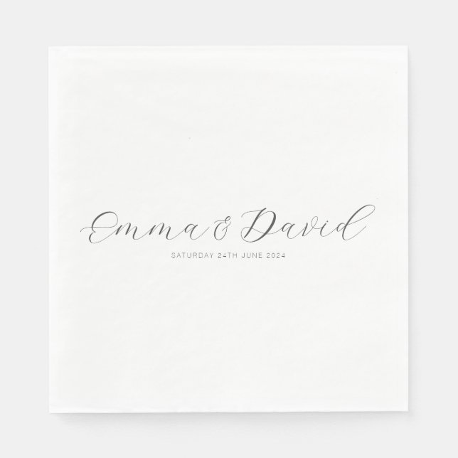 Personalized Elegant Wedding Napkin (Front)