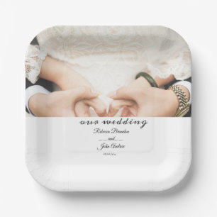 Personalized Elegant Wedding Party Paper Plate
