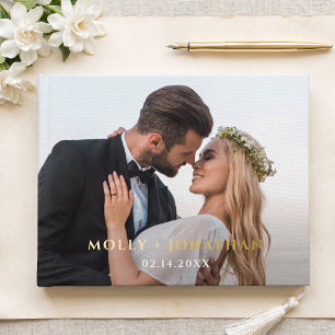 Personalized Elegant Wedding Photo Keepsake Guest Book