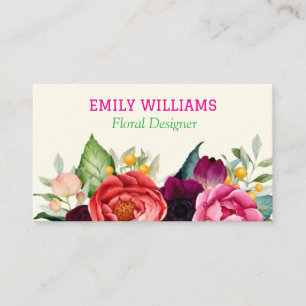 Personalized Elegant Wildflower Floral  Business Card