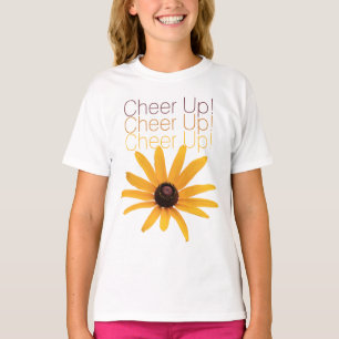 Personalized Elegant Yellow Flower Cheer Up Brown T-Shirt