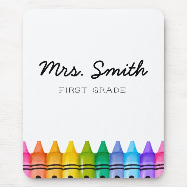 Personalized Elementary Primary Teacher Name Mouse Pad (Front)