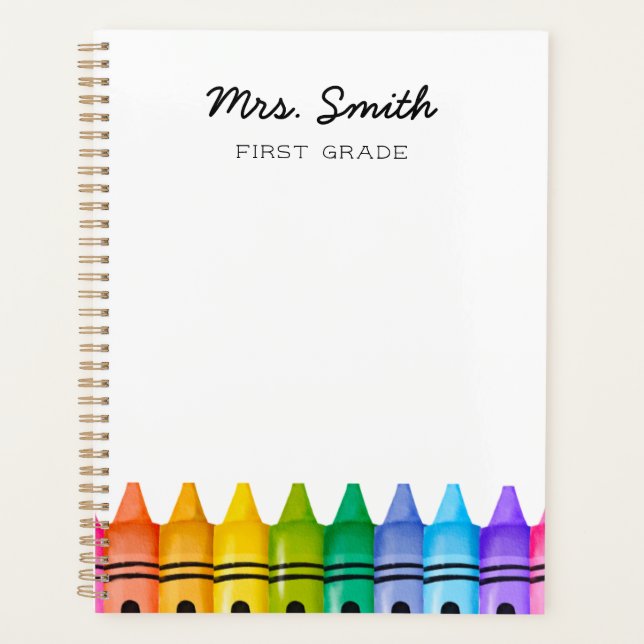 Personalized Elementary Primary Teacher Name Planner (Front)