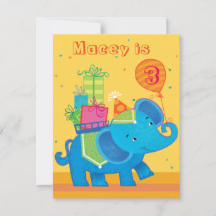 Personalized Elephant Birthday Invitation