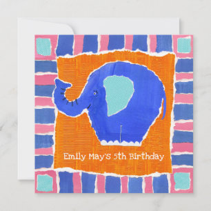 Personalized Elephant Birthday Invitation
